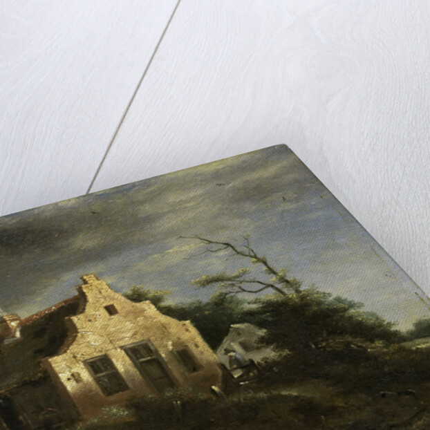 Farm in a wooded dune landscape by School of Jacob Isaacksz. van Ruisdael