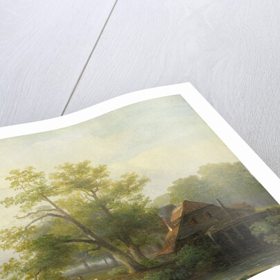 Water Mill in a Wooded Landscape by Lodewijk Hendrik Arends
