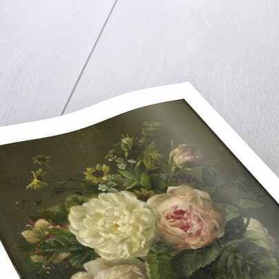 Still life with flowers in a crystal vase by Gerardina Jacoba van de Sande Bakhuyzen