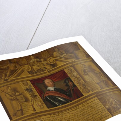 Portrait of Oliver Cromwell, in a Frame with Allegorical Figures and Historical Representations by Anonymous