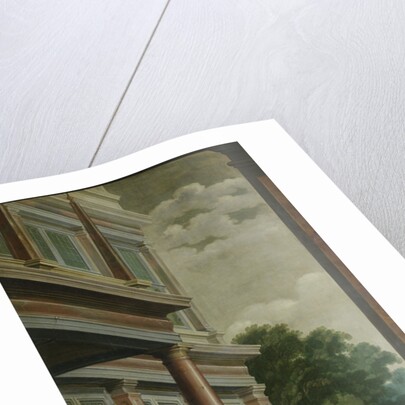 A Staircase, right side of the depiction. One of a seven-part room decoration by Dirck van Delen