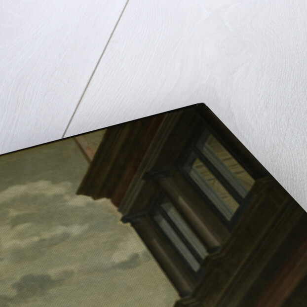 A Staircase, left side of the depiction. One of a seven-part room decoration by Dirck van Delen