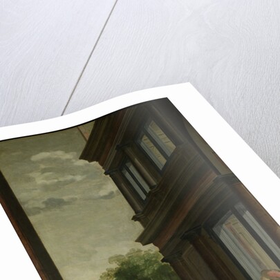 A Staircase, left side of the depiction. One of a seven-part room decoration by Dirck van Delen