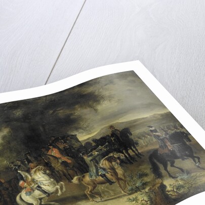 Inspection of a Cavalry Regiment, perhaps by William of Hesse-Homburg by Cornelis Troost