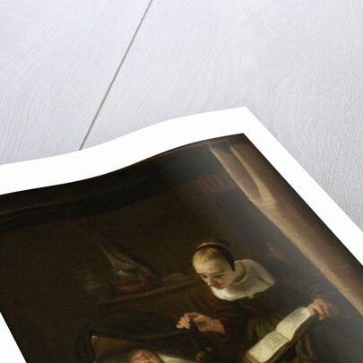 Young Woman at a Cradle by Nicolaes Maes