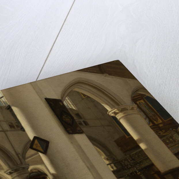 Interior of a Protestant, Gothic Church during a Service by Emanuel de Witte