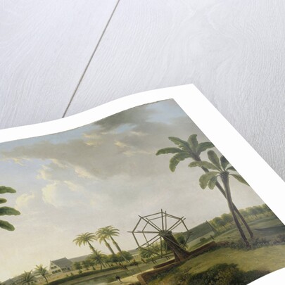View of the coffee plantation 'Meerzorg' at the Taparoepikanaal in Suriname, Willem de Klerk by Alexander Ludwich Broekmann