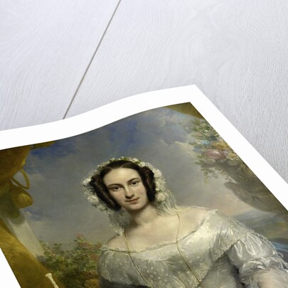 Agatha Petronella Hartsen. Bridal gown on the occasion of her marriage to Jan van der Hoop op 17 maart 1841 by Jan Willem Pieneman