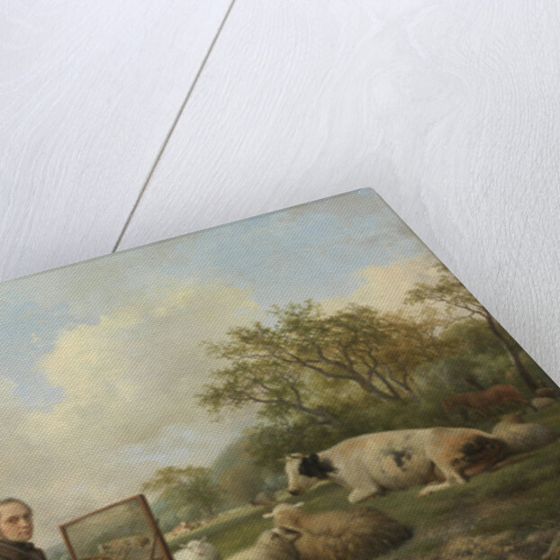The Artist Painting a Cow in a Meadow by Hendrikus van de Sande Bakhuyzen