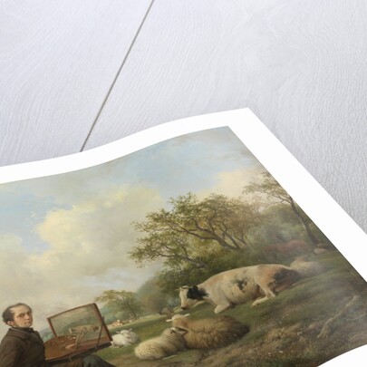 The Artist Painting a Cow in a Meadow by Hendrikus van de Sande Bakhuyzen