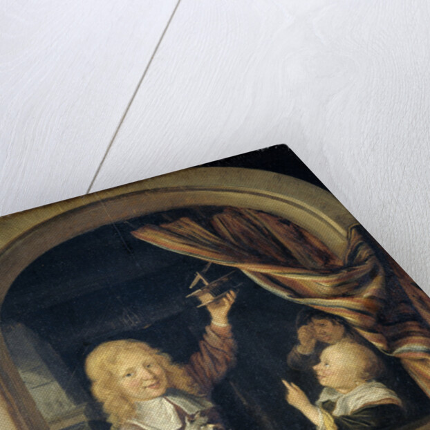 Children with a mousetrap by Domenicus van Tol