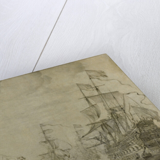 Council of War aboard The Seven Provinces, the Flagship of Michiel Adriaensz de Ruyter, 10 June 1666, preceding the Four Days' Battle by Willem van de Velde I