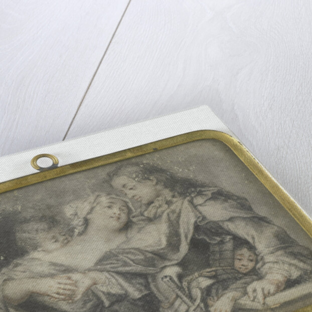 A young woman distracts a soldier while one of her children robs him by Carl Gustav Klingstedt