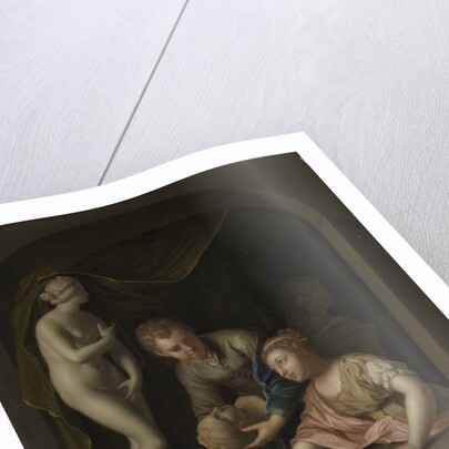 A Girl Drawing and a Boy near a Statue of Venus by Pieter van der Werff