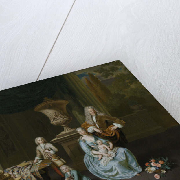 Portrait of Diederik, Baron van Leyden van Vlaardingen with his Wife and three Sons by Willem van Mieris