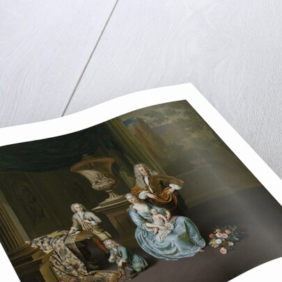 Portrait of Diederik, Baron van Leyden van Vlaardingen with his Wife and three Sons by Willem van Mieris