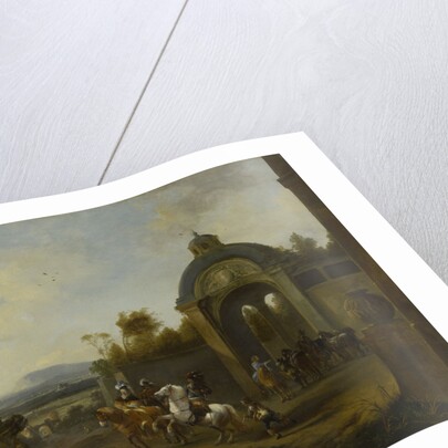 Hunting Party at a Fountain by Pieter Wouwerman