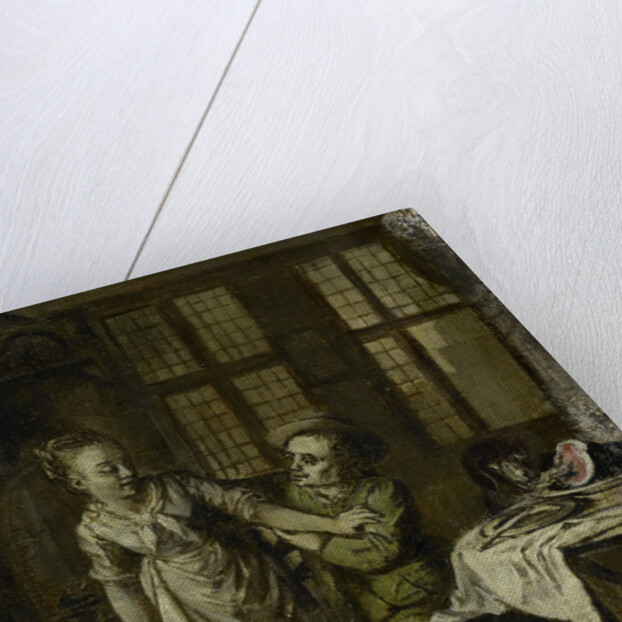 Gallant Scene in a Kitchen Interior by Willem Joseph Laquy