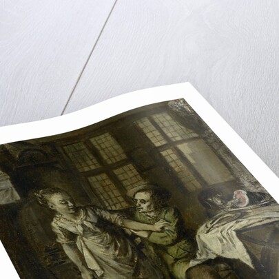 Gallant Scene in a Kitchen Interior by Willem Joseph Laquy