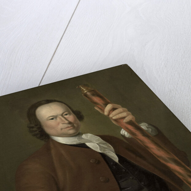Portrait of an Officer at Sea with Coastal Map and Binoculars in his Hand by John Greenwood