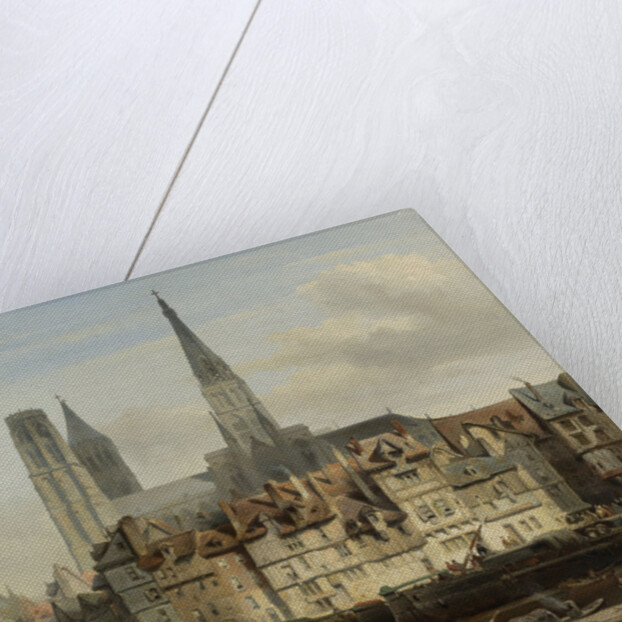 The Quay de Paris in Rouen, France by Johannes Bosboom