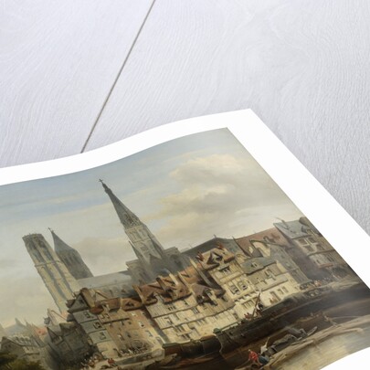 The Quay de Paris in Rouen, France by Johannes Bosboom