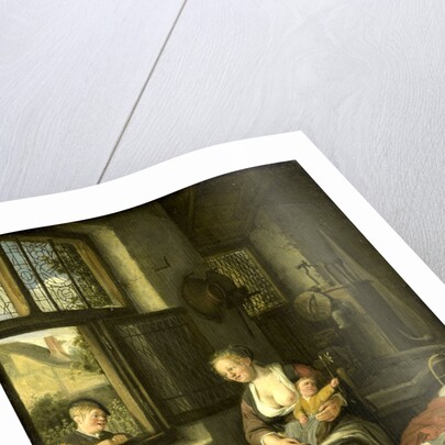 A Mother and her Children, A Mother's Happiness by Cornelis Dusart