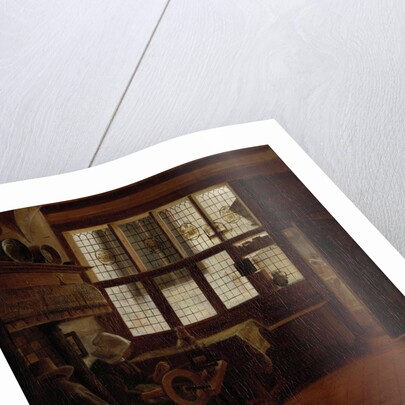 Interior with a Woman at a Spinning Wheel by Esaias Boursse