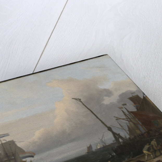 Dutch Ships at anchorage at Texel, in the middle the Golden Lion, the Flagship of Cornelis Tromp, The Netherlands by Ludolf Bakhuysen