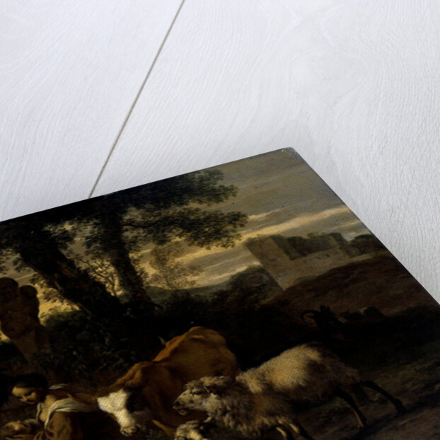 Italian Landscape with Shepherdess and Animals by Simon van der Does