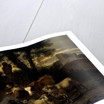 Italian Landscape with Shepherdess and Animals by Simon van der Does