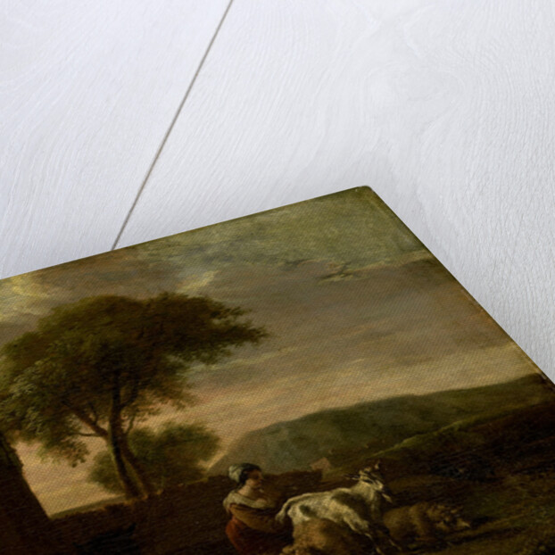 Italian Landscape with Shepherdess and Animals by Simon van der Does
