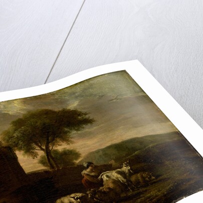 Italian Landscape with Shepherdess and Animals by Simon van der Does