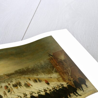 Stadtholder Maurice with his Bodyguard and Entourage at the Frozen Hofvijver in The Hague by Adam van Breen