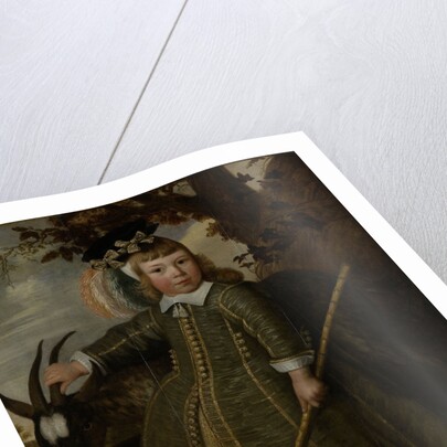 Portrait of a boy with a billygoat by Jan Albertsz. Rotius