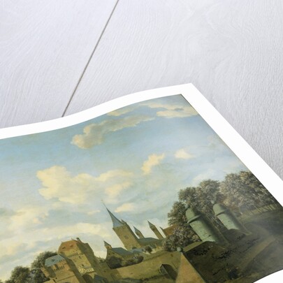 St. Severin in Cologne included in an imaginary Cityscape, Jan van der Heyden by Adriaen van de Velde