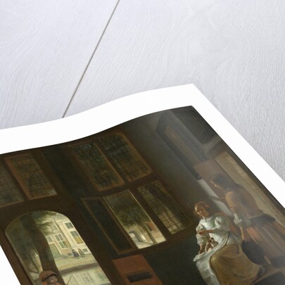 Man Handing a Letter to a Woman in the Entrance Hall of a House by Pieter de Hooch
