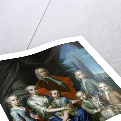 Portrait of Willem Philip Kops, Merchant in Haarlem, his Wife, Johanna de Vos, and Children, The Netherlands by Frans Decker