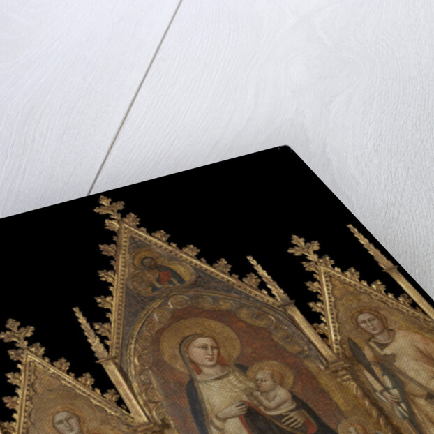 Triptych with the Virgin and Child, and Saints Mary Magdalene and Ansanus by Andrea di Cione Orcagna