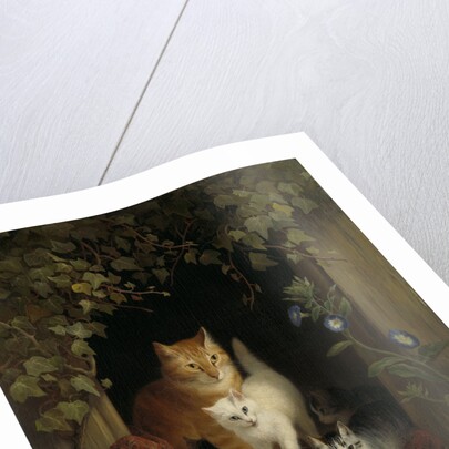 Cat with Kittens by Henriëtte Ronner