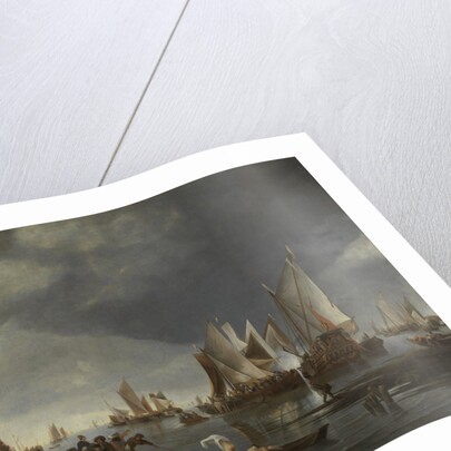 Harbor with Sailboats and Ferry Boat by Hendrick Jacobsz. Dubbels