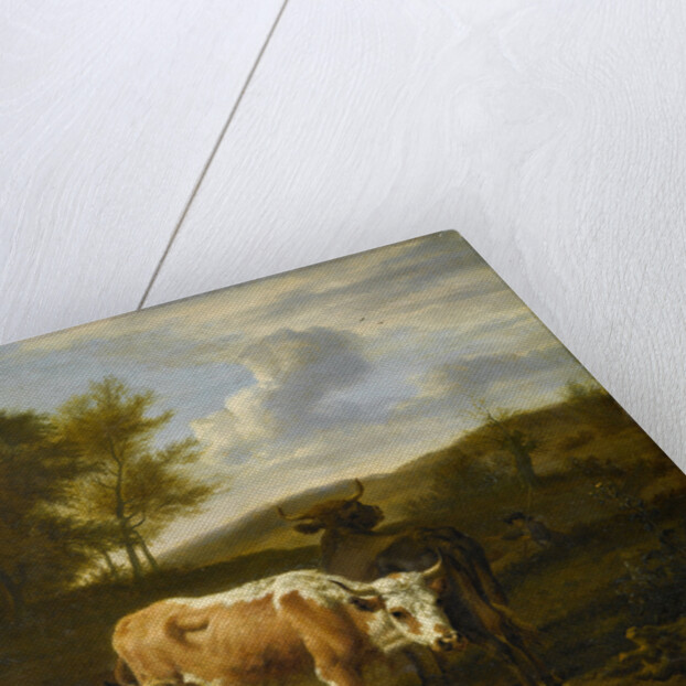 Hilly Landscape with Cows by Adriaen van de Velde