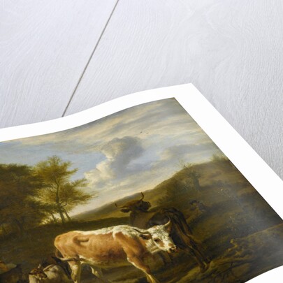 Hilly Landscape with Cows by Adriaen van de Velde
