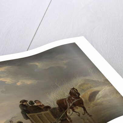Winter Scene, Horse-Sleigh on the Ice by Andries Vermeulen
