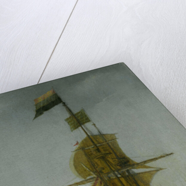 An Amsterdam East Indiaman Sailing Vessel by Abraham de Verwer