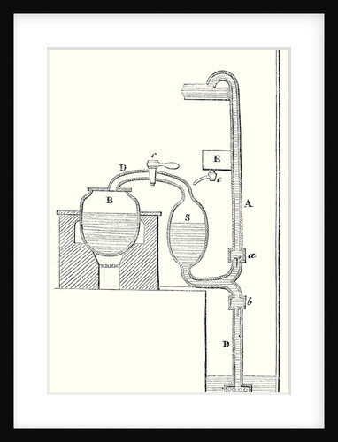 Cross Section of the Steam Engine of Savery by Anonymous