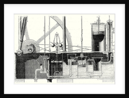 Cross Section of Condensing Machine or Watt's Low Pressure Machine by Anonymous