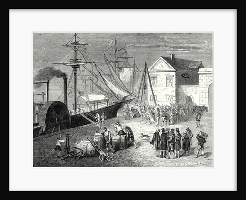 Fulton Boards His Steamboat the 'Clermont' in New York for Its First Trip April 11 1807 by Anonymous