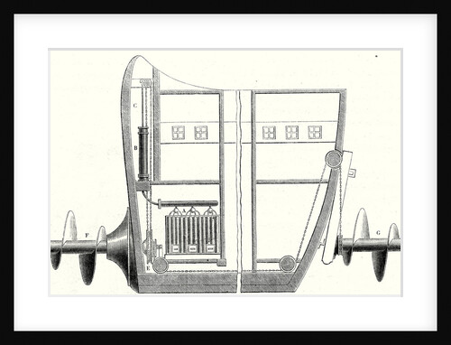 Cross Section of the Rear and the Front of the Propeller Boat of Charles Dallery by Anonymous
