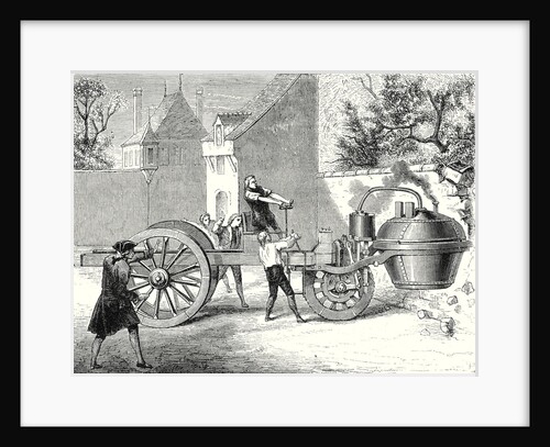 The First Steam Car Tested by the Inventor Cugnot at Arsenal in Paris in 1770 by Anonymous